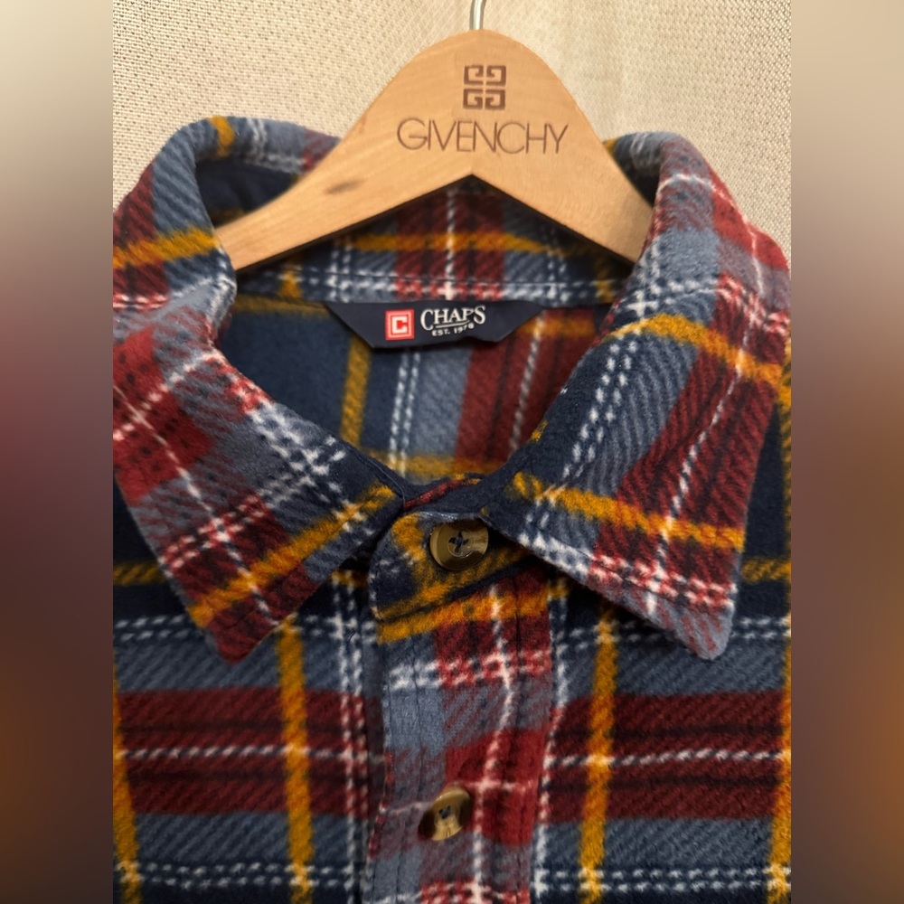 Ralph Lauren Chaps Men’s Artic Fleece Shirt Jacket Mountain Blue sz m L